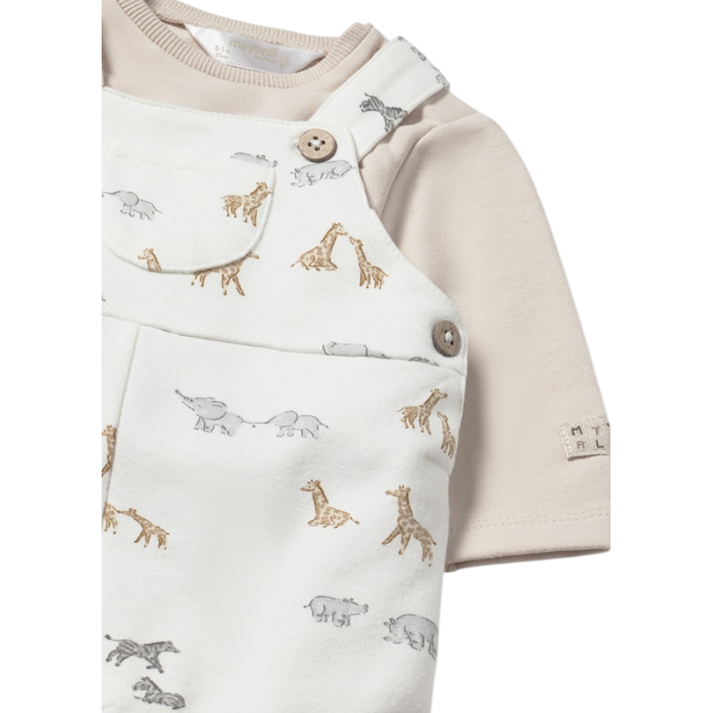 Conjunto peto estampado y camiseta Bebé MAYORAL Soja