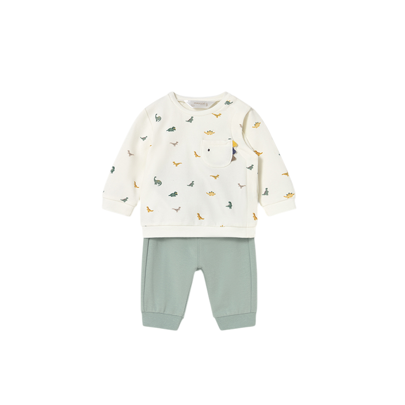 Conjunto 4 piezas dinosaurio recién nacido MAYORAL Miel