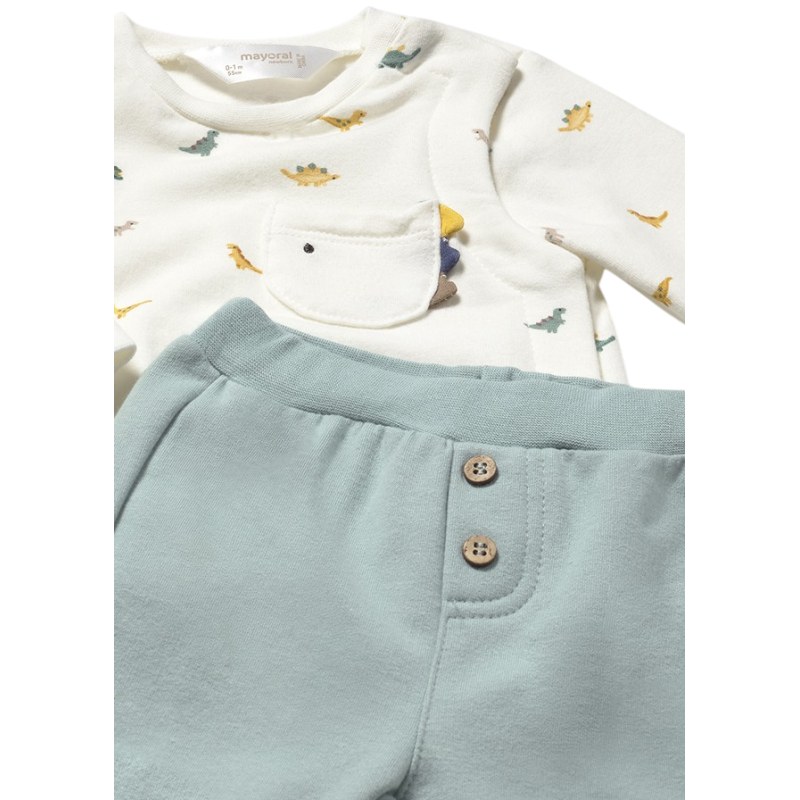 Conjunto 4 piezas dinosaurio recién nacido MAYORAL Miel