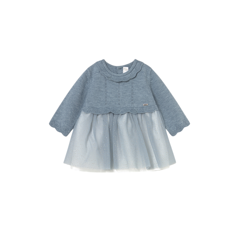 Vestido tricot y tul recién nacida MAYORAL Luna