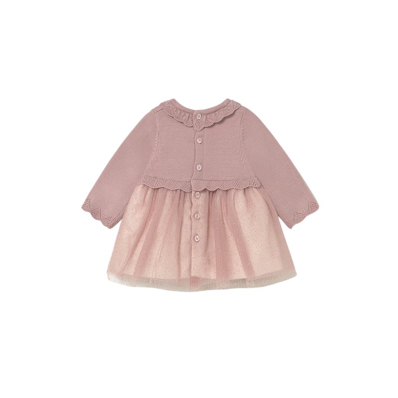 Vestido tricot y tul recién nacida MAYORAL Pétalo