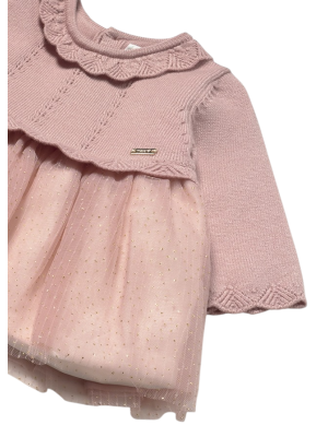 Vestido tricot y tul recién nacida MAYORAL Pétalo 2