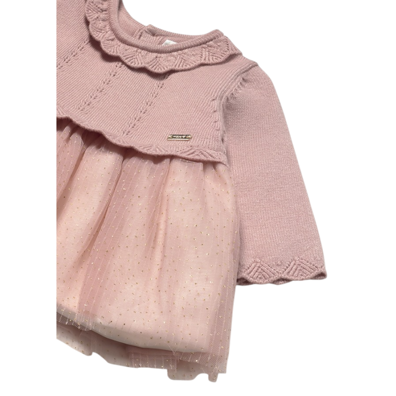 Vestido tricot y tul recién nacida MAYORAL Pétalo