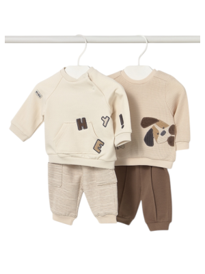 Conjunto 4 piezas recién nacido MAYORAL Cacao