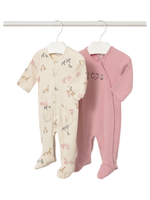 Set 2 Peleles Pijamas recién nacida MAYORAL Orquídea