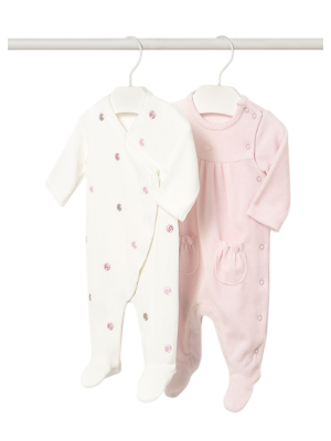 Set 2 peleles tundosados recién nacida MAYORAL Rosa