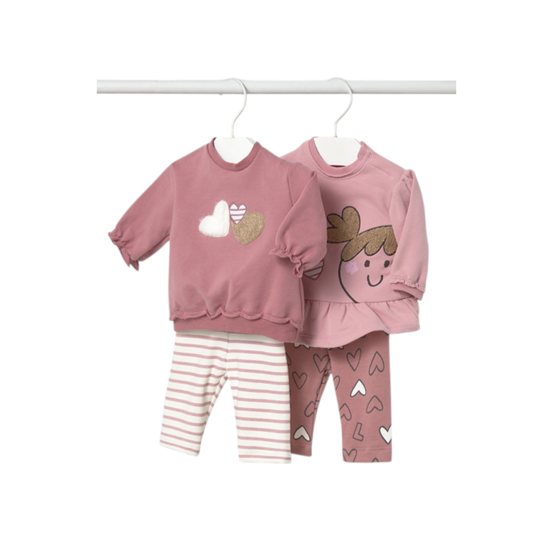 Conjunto leggings 4 piezas recién nacida MAYORAL Orquídea