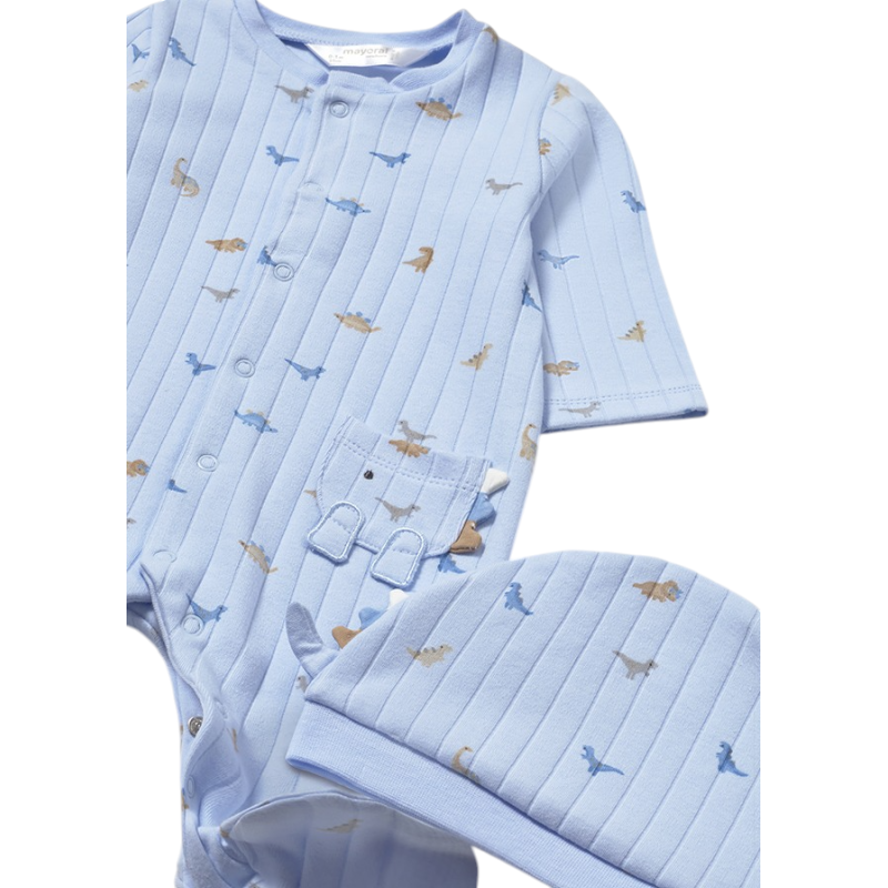 Pelele con gorro dinosaurio recién nacido MAYORAL Cielo