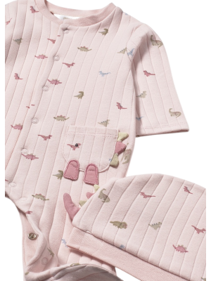 Pelele Pijama y gorro dinosaurio recién nacida MAYORAL Rosa 2