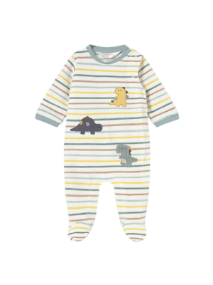 Pelele Pijama tundosado rayas recién nacido MAYORAL Hielo