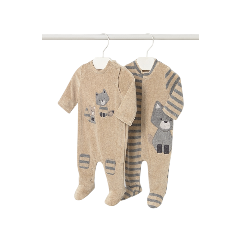 Set 2 peleles Pijamas tundosados recién nacido MAYORAL Cereal
