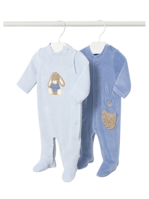 Set 2 peleles Pijamas tundosados recién nacido MAYORAL Nube