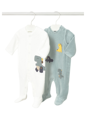 Set 2 peleles Pijamas tundosados recién nacido MAYORAL Hielo