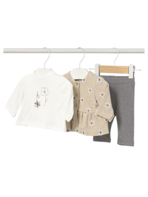 Conjunto leggings 3 piezas recién nacida MAYORAL Arena