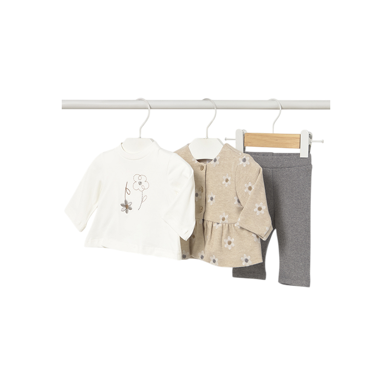 Conjunto leggings 3 piezas recién nacida MAYORAL Arena