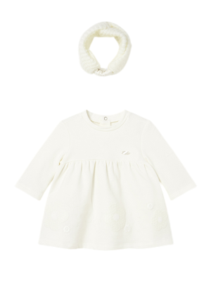 Vestido felpa con diadema recién nacida MAYORAL Crudo