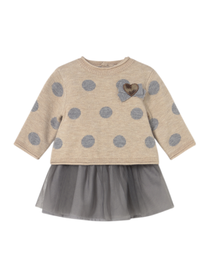 Vestido combinado tul recién nacida MAYORAL Cereal