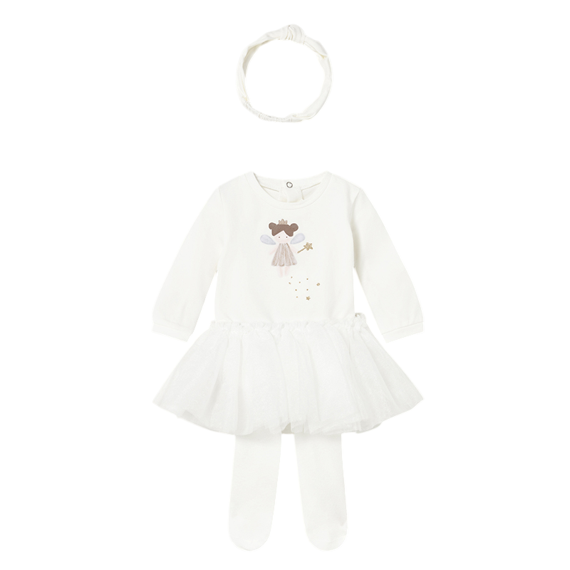 Conjunto 3 piezas tutú recién nacida MAYORAL Crudo