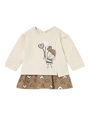 Vestido combinado muñeca recién nacida MAYORAL