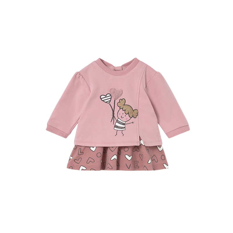 Vestido combinado muñeca recién nacida MAYORAL Orquídea