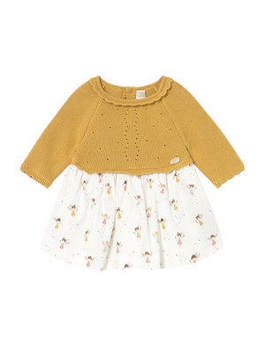 Vestido tricot y plana recién nacida MAYORAL Manzanilla