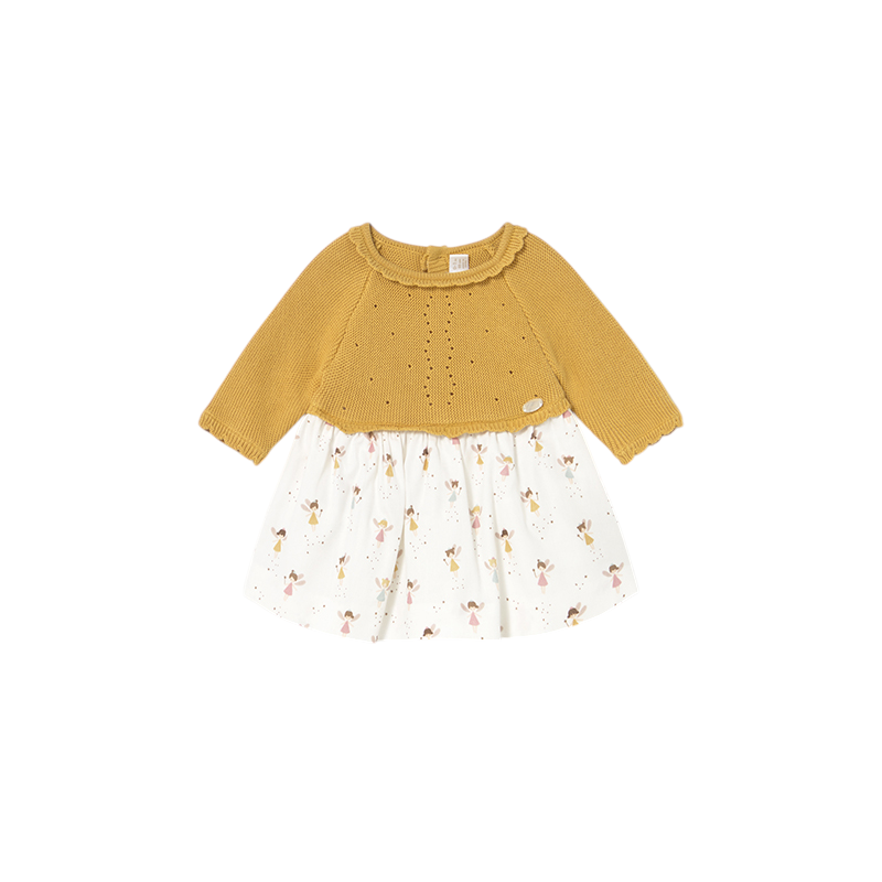 Vestido tricot y plana recién nacida MAYORAL Manzanilla