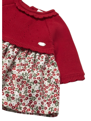 Vestido tricot y plana recién nacida MAYORAL Guinda 2