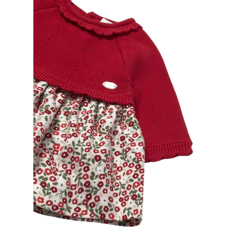 Vestido tricot y plana recién nacida MAYORAL Guinda