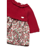 Vestido tricot y plana recién nacida MAYORAL Guinda