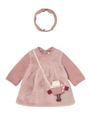 Vestido con bolsito y diadema recién nacida MAYORAL Mellow