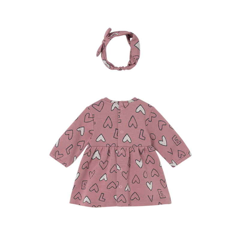 Vestido con diadema jacquard recién nacida MAYORAL