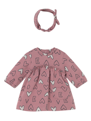 Vestido con diadema jacquard recién nacida MAYORAL