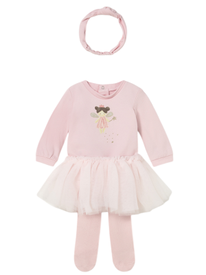 Conjunto 3 piezas tutú recién nacida MAYORAL Rosa