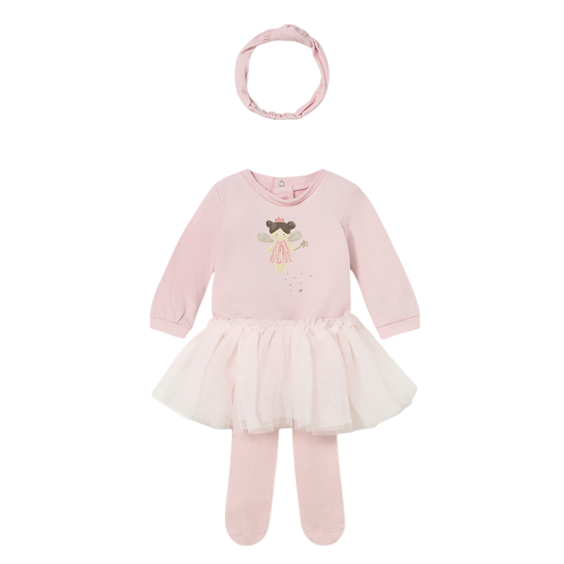 Conjunto 3 piezas tutú recién nacida MAYORAL Rosa