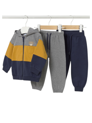 Chándal 3 piezas tricolor bebé MAYORAL Mostaza