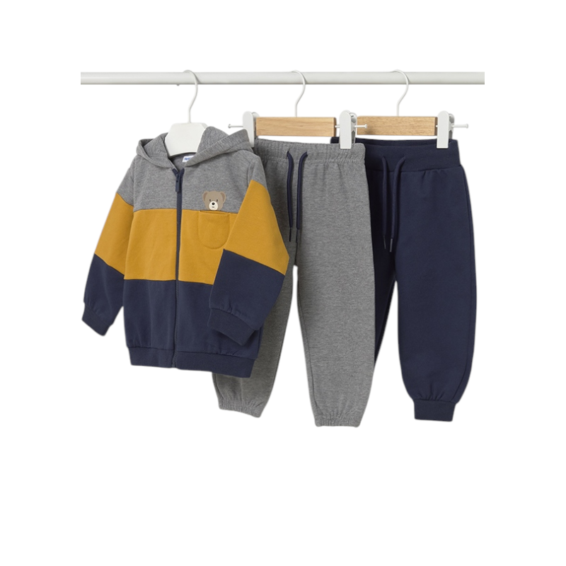 Chándal 3 piezas tricolor bebé MAYORAL Mostaza