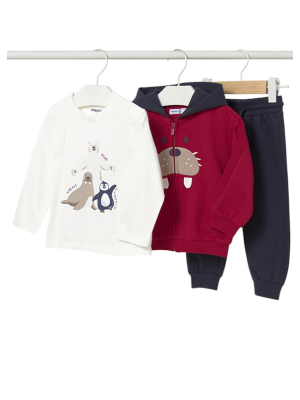 Chándal 3 piezas animalitos bebé MAYORAL Rojo