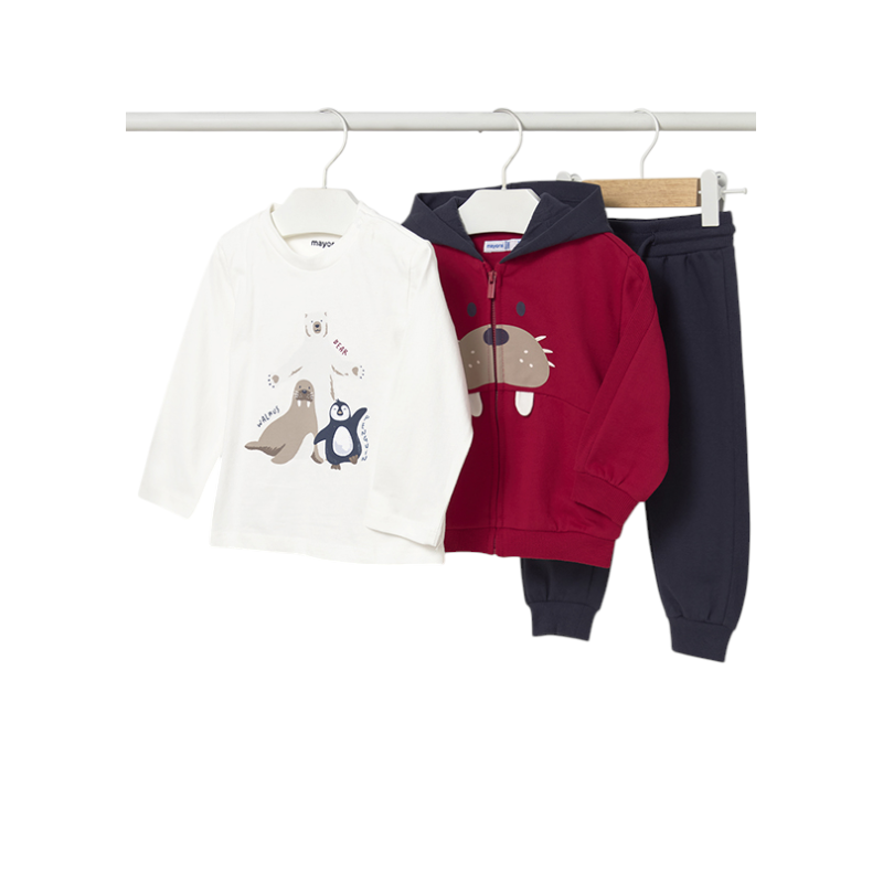 Chándal 3 piezas animalitos bebé MAYORAL Rojo