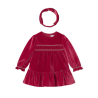 Vestido terciopelo con diadema bebé MAYORAL Rojo