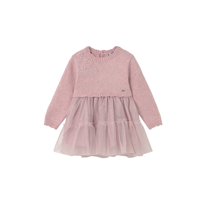 Vestido combinado tricot bebé MAYORAL Cuarzo