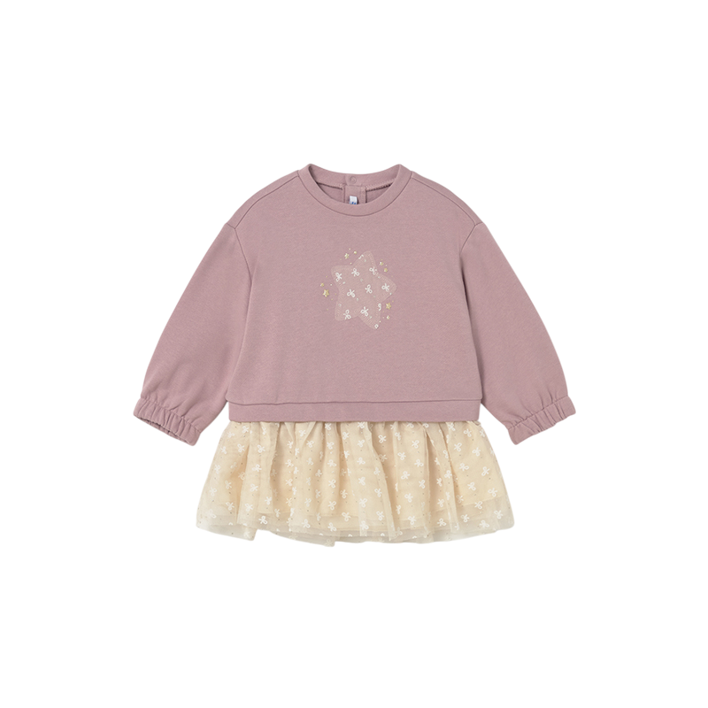 Vestido combinado tul estrella bebé MAYORAL Cuarzo