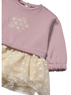 Vestido combinado tul estrella bebé MAYORAL Cuarzo 2
