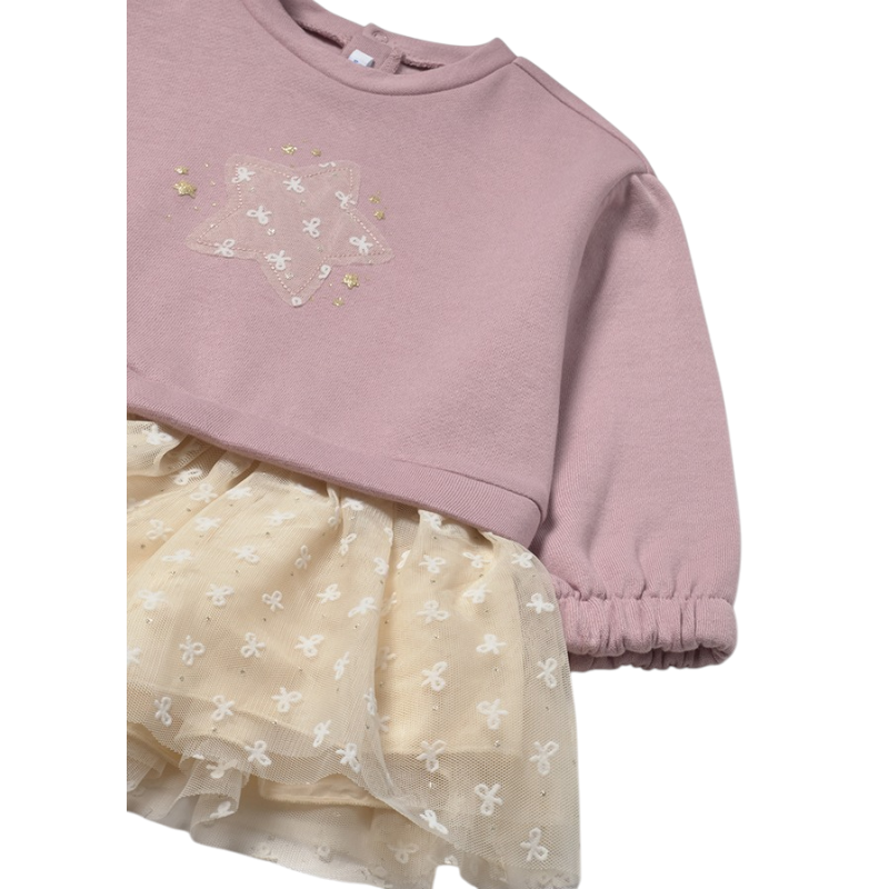 Vestido combinado tul estrella bebé MAYORAL Cuarzo
