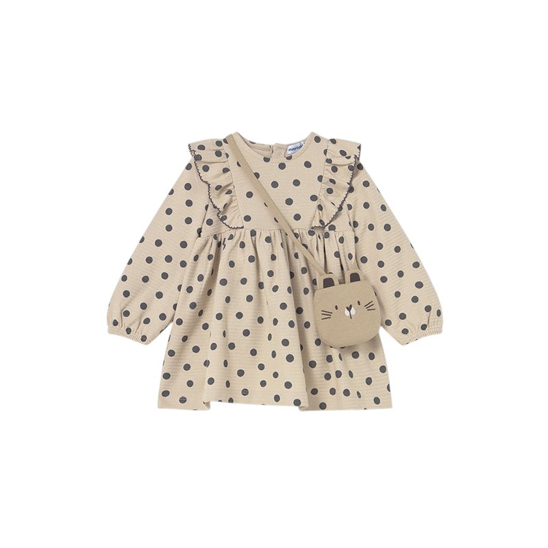 Vestido estampado con bolso bebé MAYORAL Tapioca