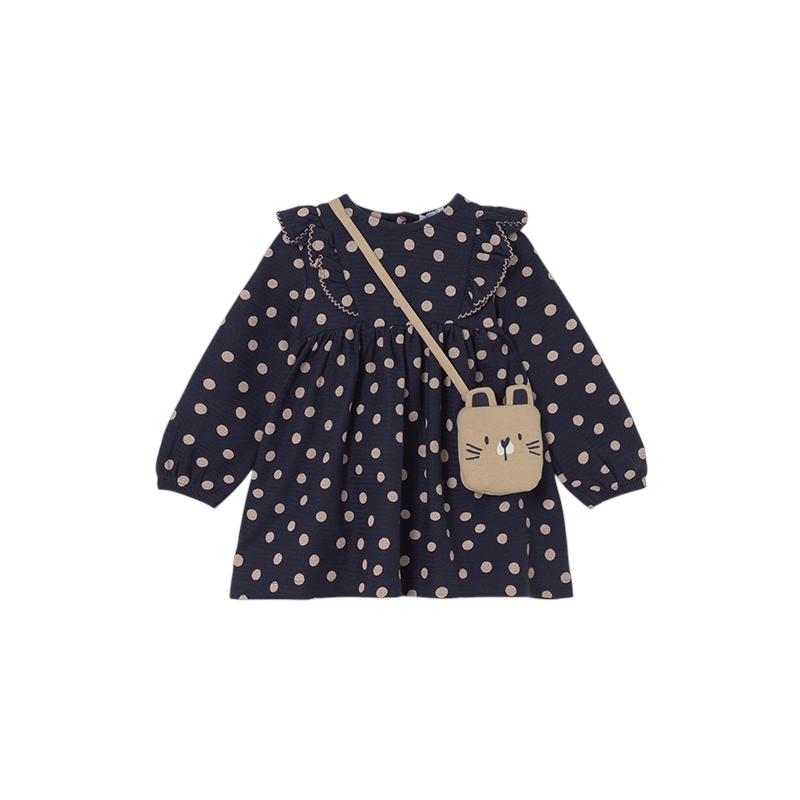 Vestido estampado con bolso bebé MAYORAL Marino