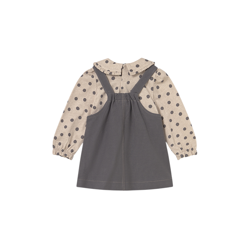 Conjunto falda peto y camiseta bebé MAYORAL Plomo