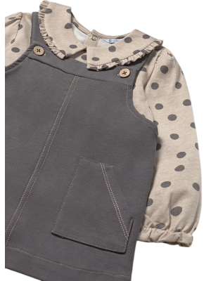 Conjunto falda peto y camiseta bebé MAYORAL Plomo 2