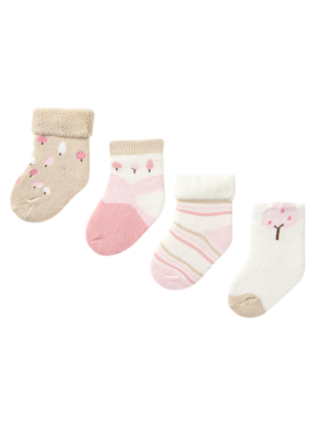 Set 4 calcetines recién nacido MAYORAL Rosa
