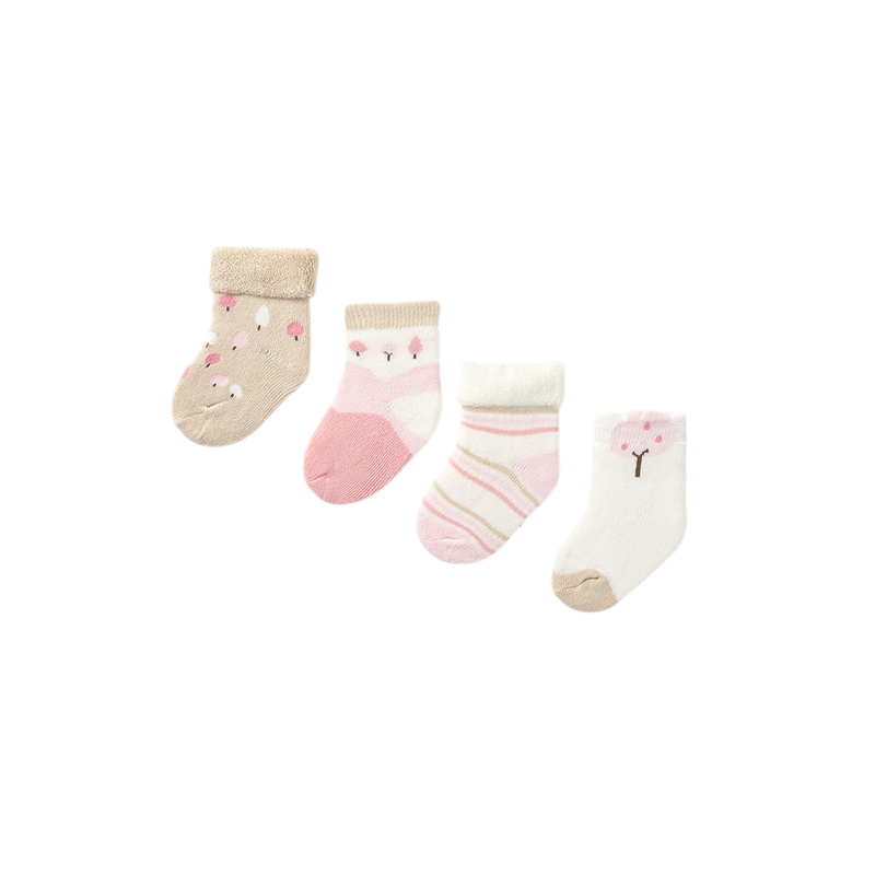 Set 4 calcetines recién nacido MAYORAL Rosa