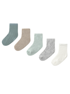 Set 6 calcetines lisos recién nacido MAYORAL Verdes